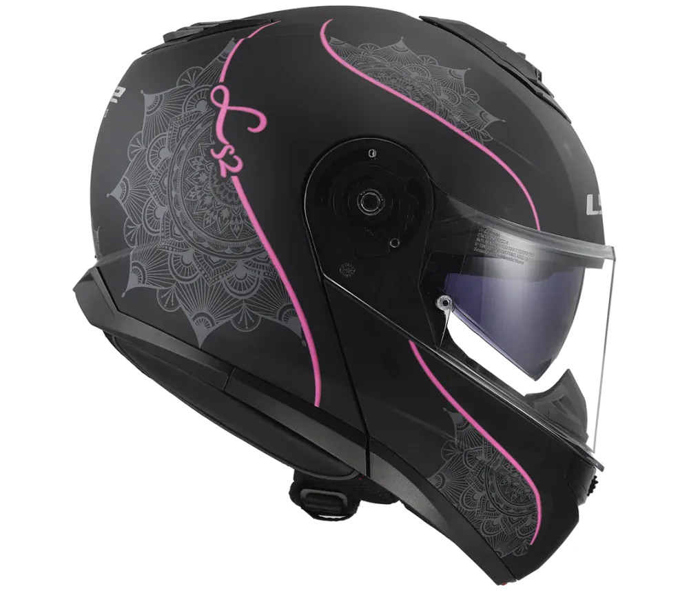 LS2 FF908 STROBE II LUX Matt Black Pink , dámská výklopná helma na motorku
