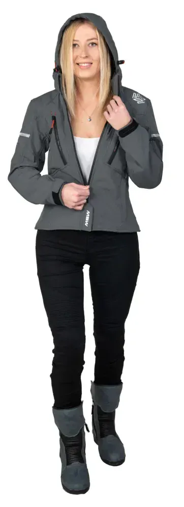 MBW HANA Grey SOFTSHELL dámská bunda na motorku/scooter s chrániči