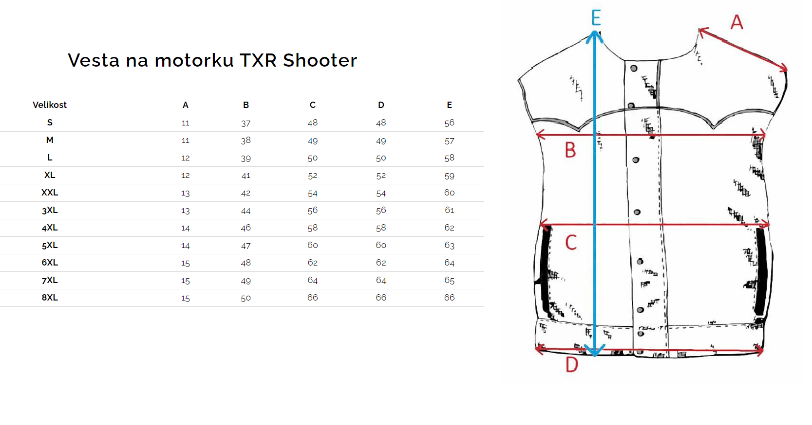 Kožená vesta na motorku TXR Shooter