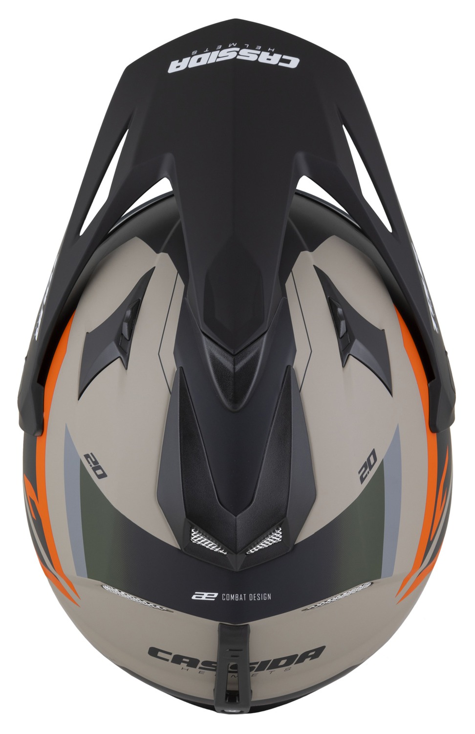 Enduro helma na motorku Cassida Tour 2.0 X-tra (písková matná/oranžová/zelená/černá)