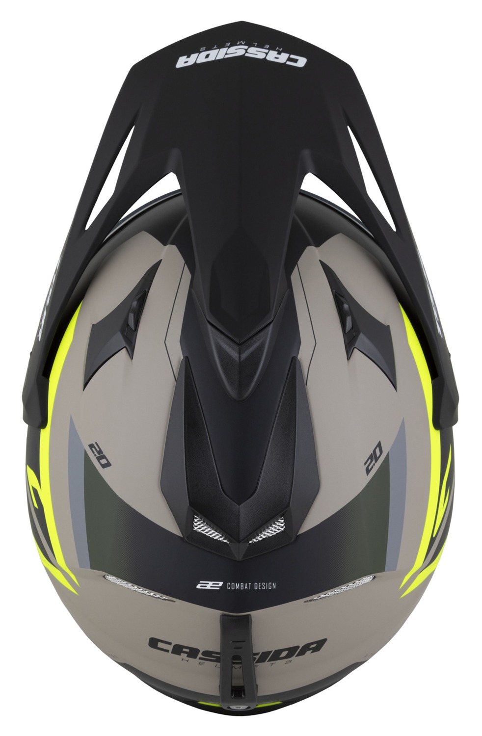 Enduro helma na motorku Cassida Tour 2.0 X-tra (písková matná/žlutá fluo/zelená/černá)