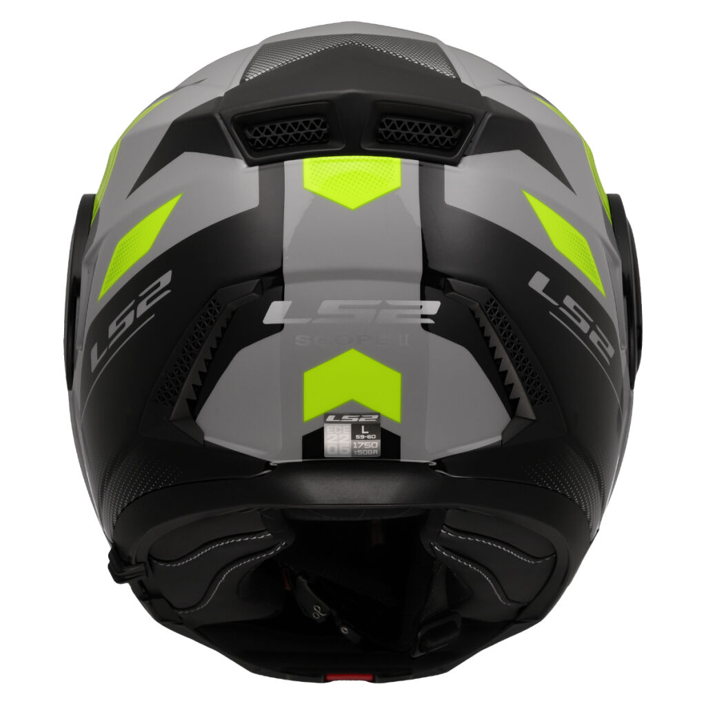 LS2 FF902 SCOPE II DURIA Gloss Grey H-V Yellow, výklopná helma na motorku + PINLOCK v ceně