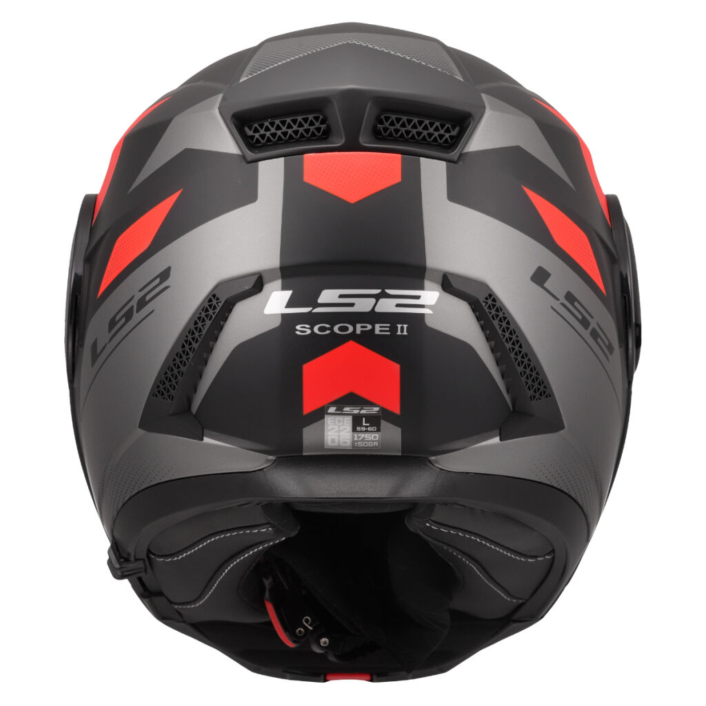 LS2 FF902 SCOPE II DURIA Matt Black Red, výklopná helma na motorku + PINLOCK v ceně