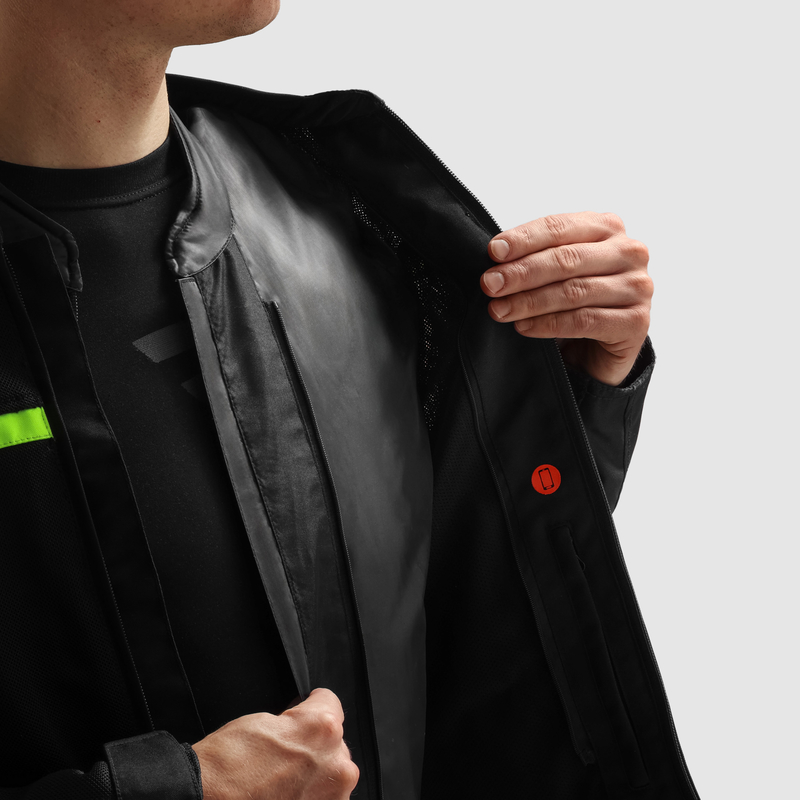 Rebelhorn ECHO BLACK/FLUO YELLOW, Mesh bunda na motorku s vyjímatelnou membránou