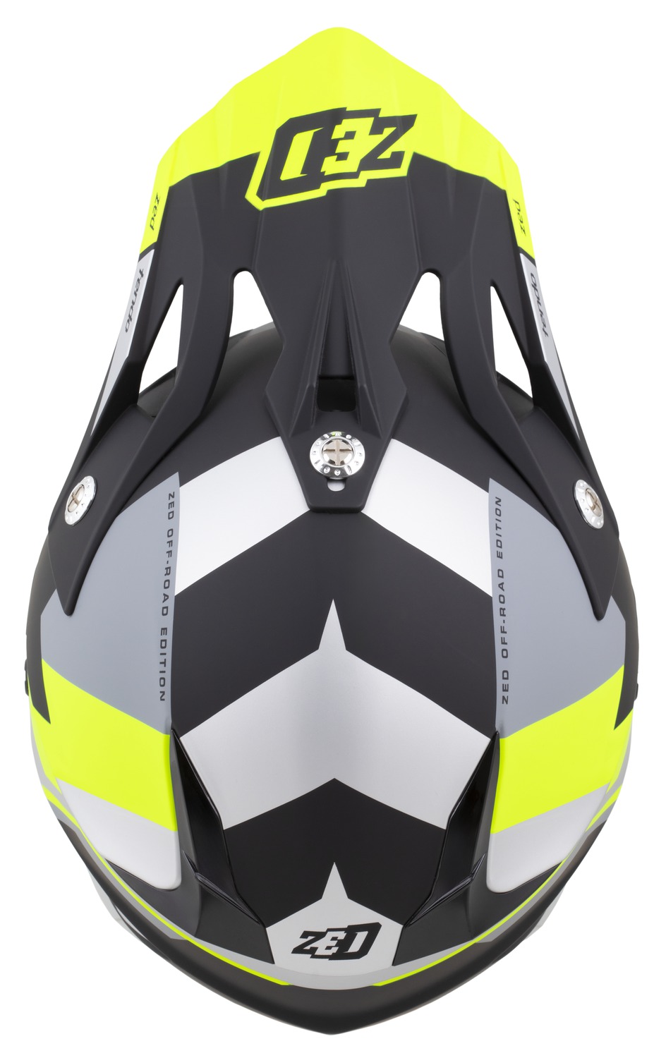 Dětská motokrosová helma na motorku ZED X1.9D TENDO (černá matná/tmavě šedá/světle šedá/žlutá fluo)