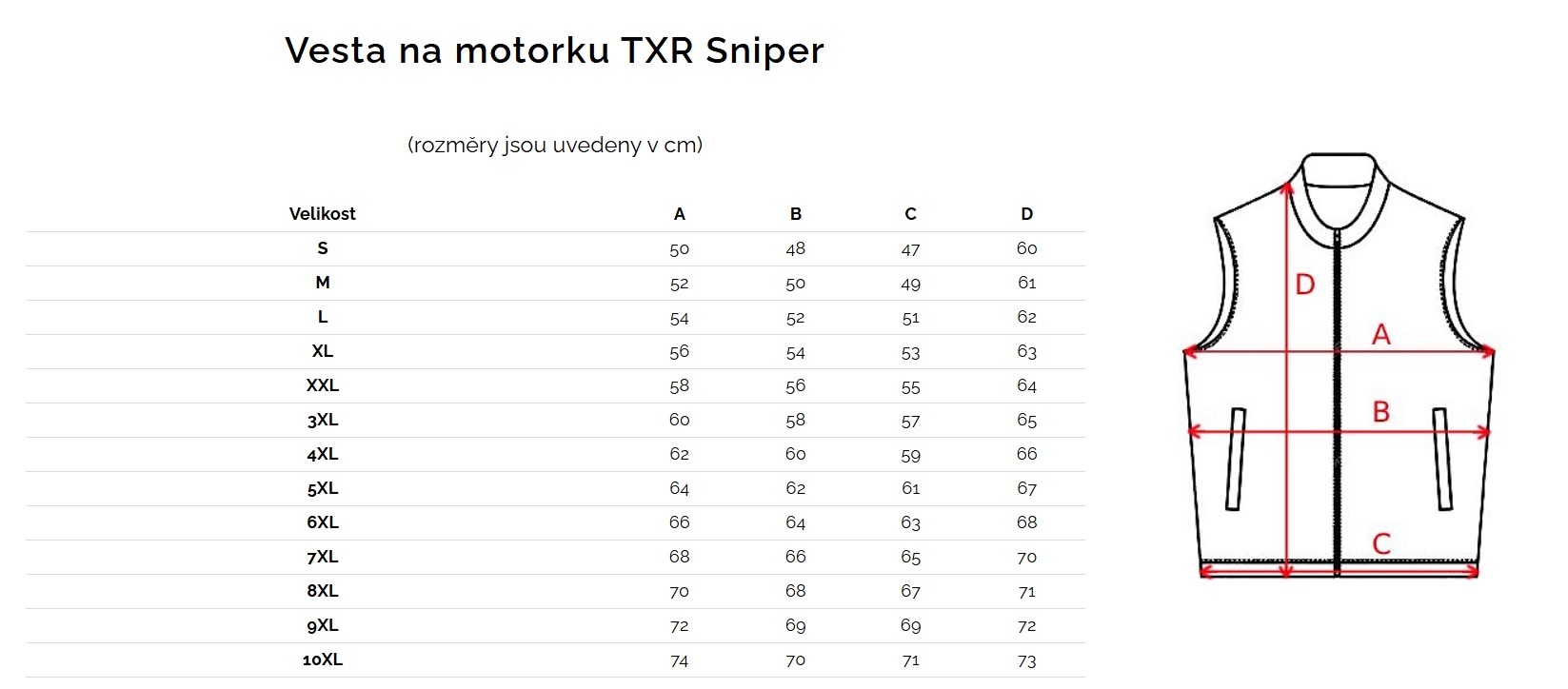 Kožená vesta na motorku TXR Sniper