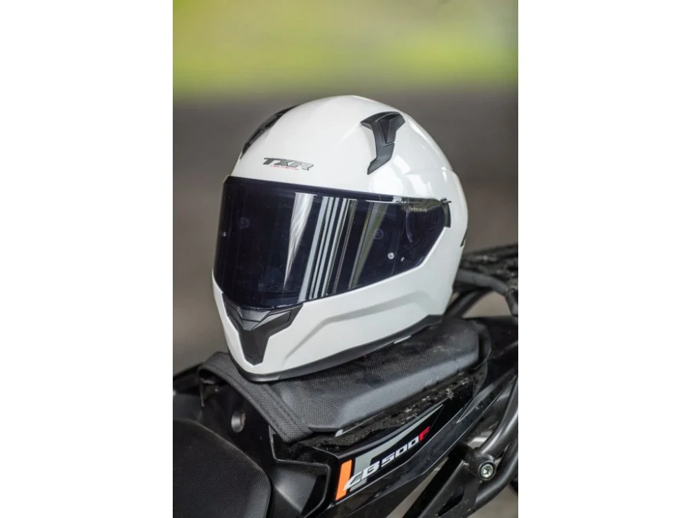 Integrální helma na motorku TXR Raptor perleťově bílá