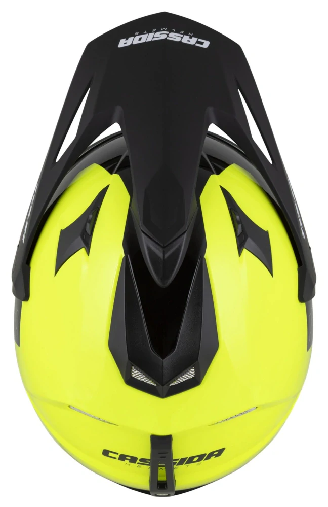 Enduro helma na motorku Cassida Tour 2.0 DUAL (žlutá fluo/černá/černý matný kšilt) lesklá