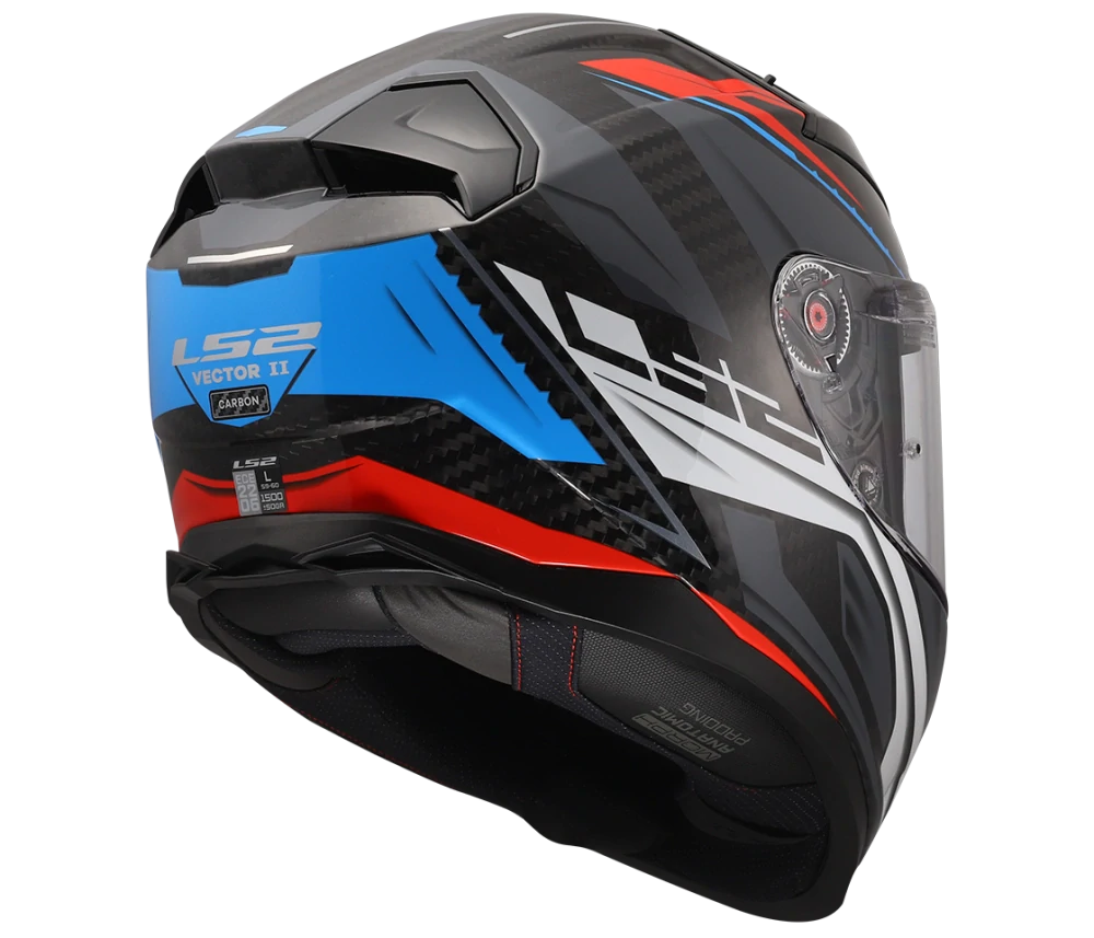 Helma na motorku LS2 FF811 VECTOR II C CARBON SAVAGE Gloss White Blue Red, lesklá