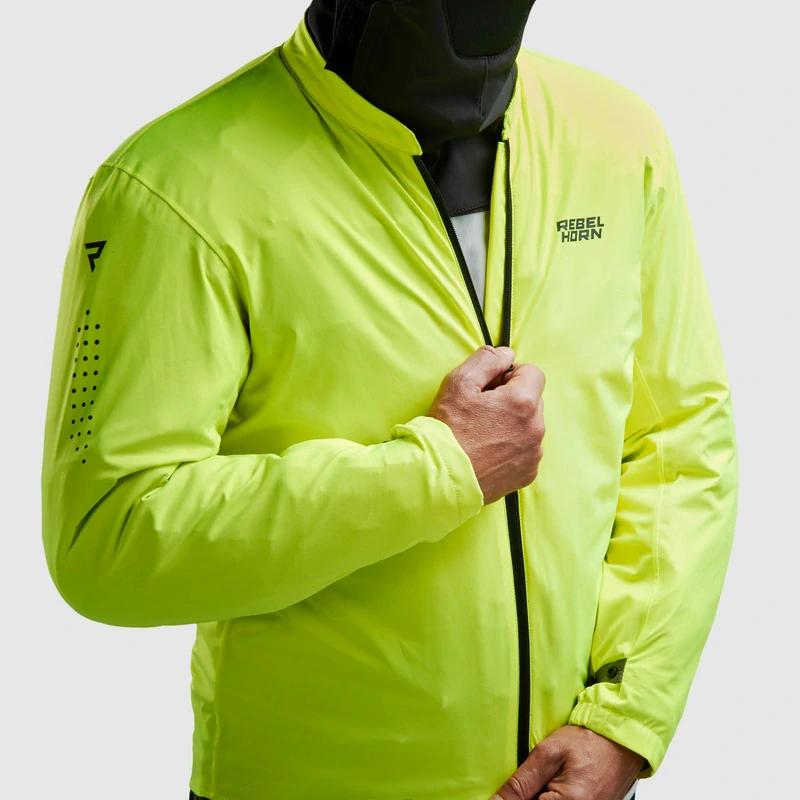 Bunda na motorku textilní REBELHORN CUBBY V BLACK/GREY/FLUO YELLOW