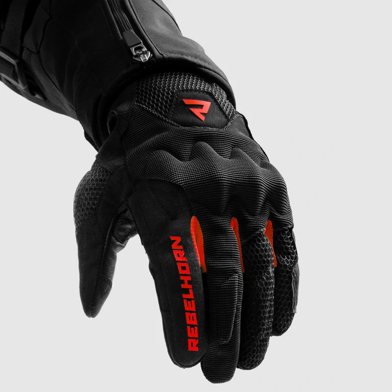Rukavice na motorku REBELHORN CORE BLACK/RED, letní