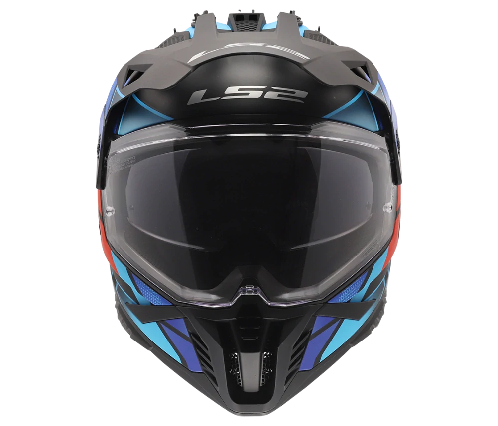Enduro helma na motorku LS2 MX702 PIONEER II BLOCK Black Red Blue, matná