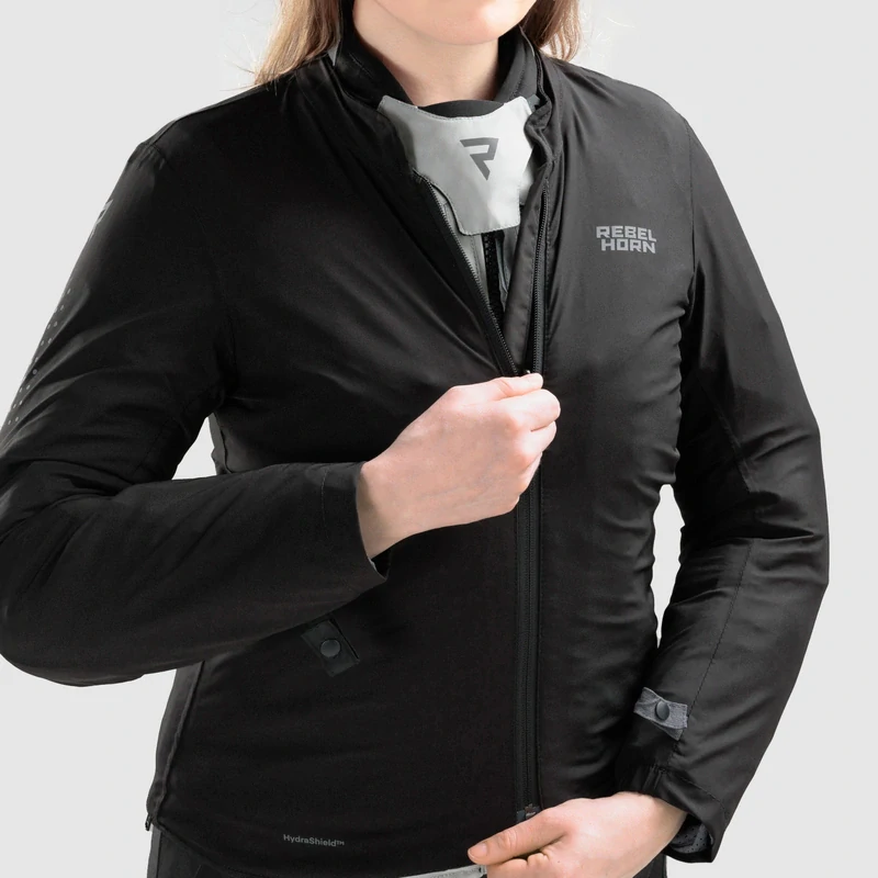 Dámská bunda na motorku Rebelhorn HIKER IV LADY BLACK/GREY/FLO YELLOW