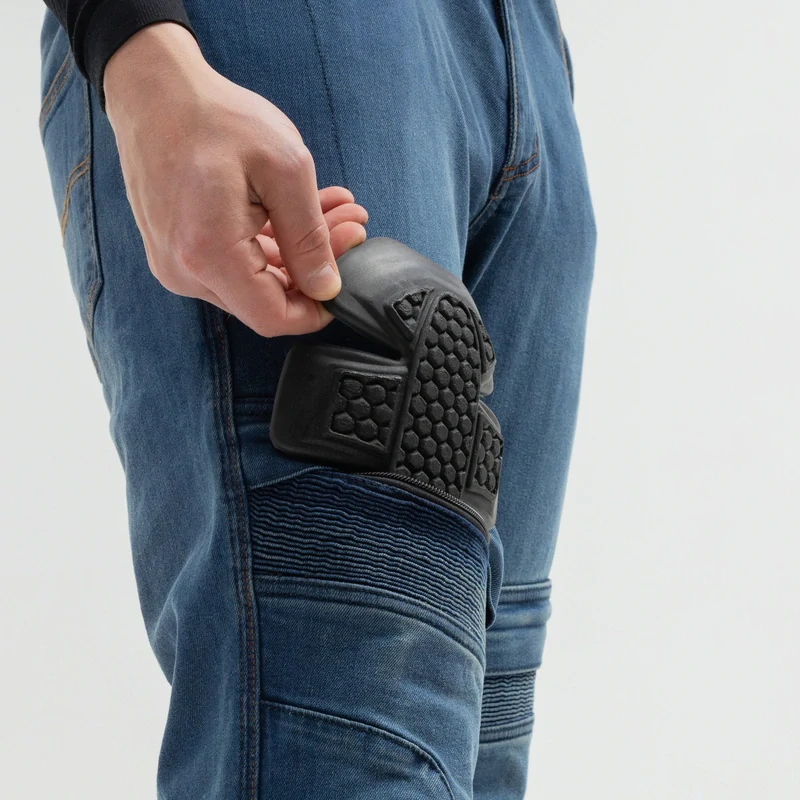 Kevlarové džíny na motorku BROGER MAVERICK WASHED BLUE MOTORCYCLE JEANS, pánské