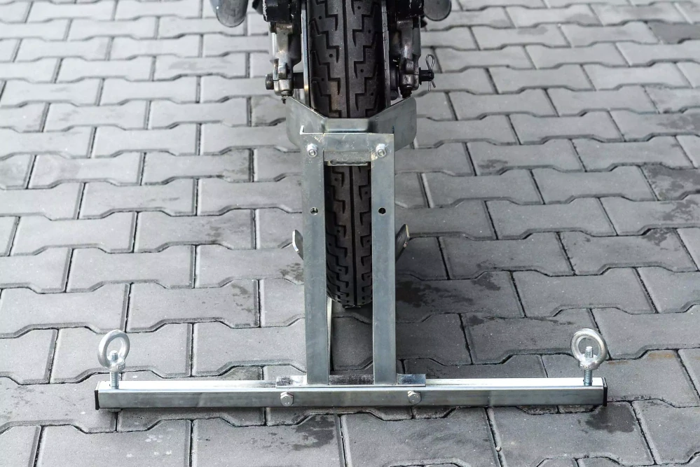 Transportní přepravní moto stojan HLP pozinkovaný (držák předního kola) na motorku