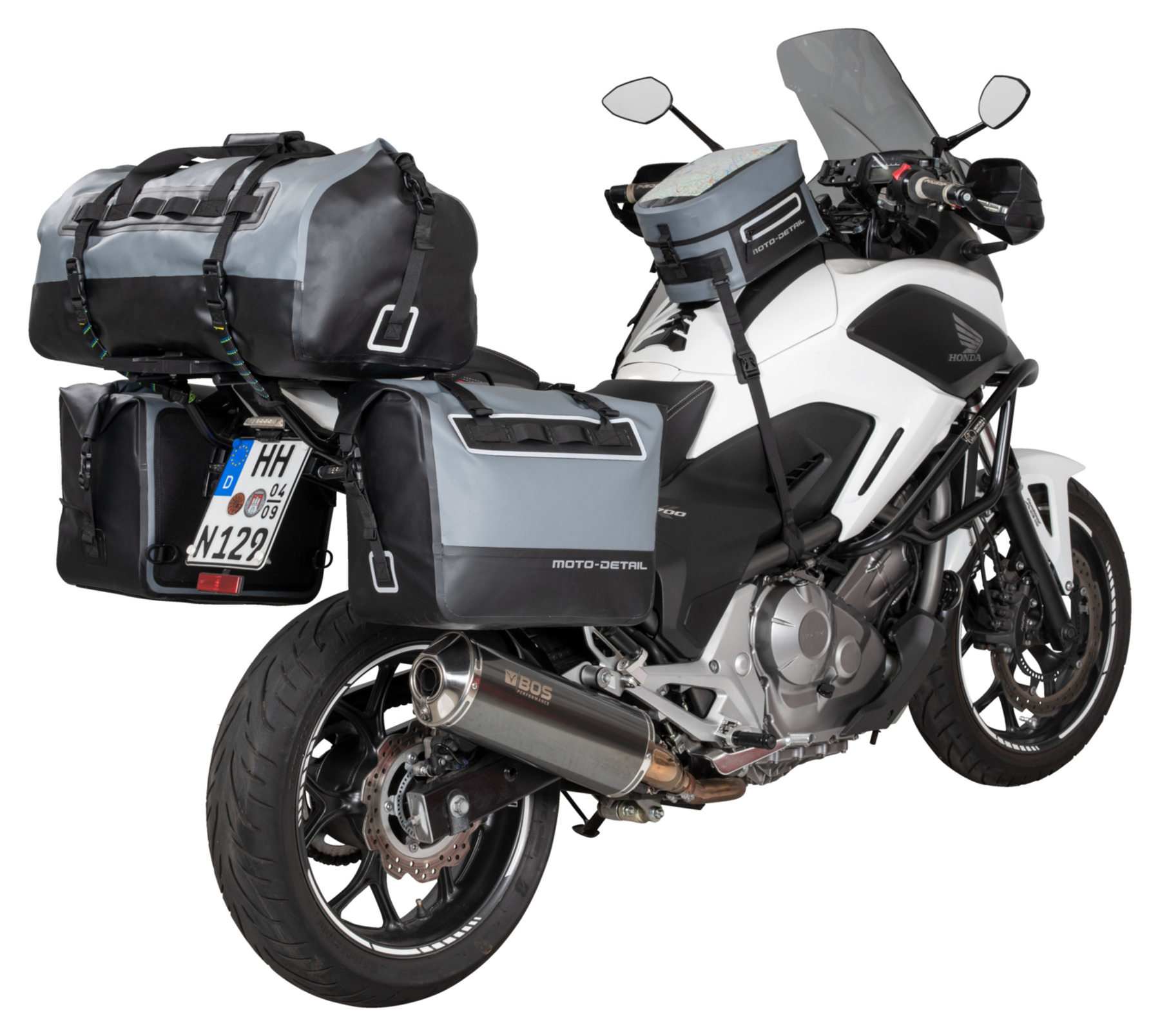 Sedlové brašny na motorku nepromokavé MOTO-DETAIL 2x20L, pár