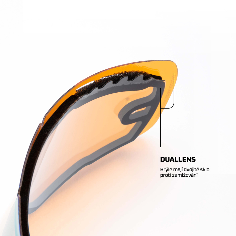 Motokrosové brýle IMX Racing ENDURANCE RACE, Black Gloss/White + iridium Gold (dvojité plexi)