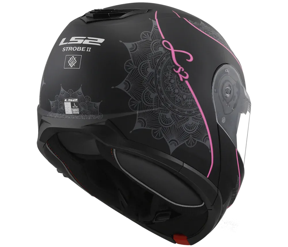LS2 FF908 STROBE II LUX Matt Black Pink , dámská výklopná helma na motorku