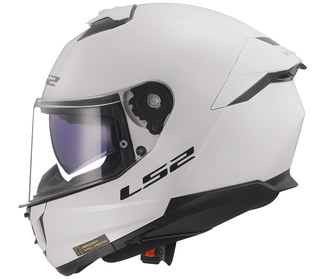 LS2 FF808 STREAM II GLOSS White, integrální helma na motorku se sluneční clonou