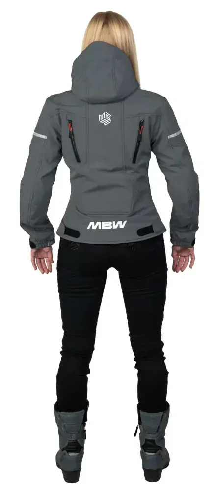 MBW HANA Grey SOFTSHELL dámská bunda na motorku/scooter s chrániči