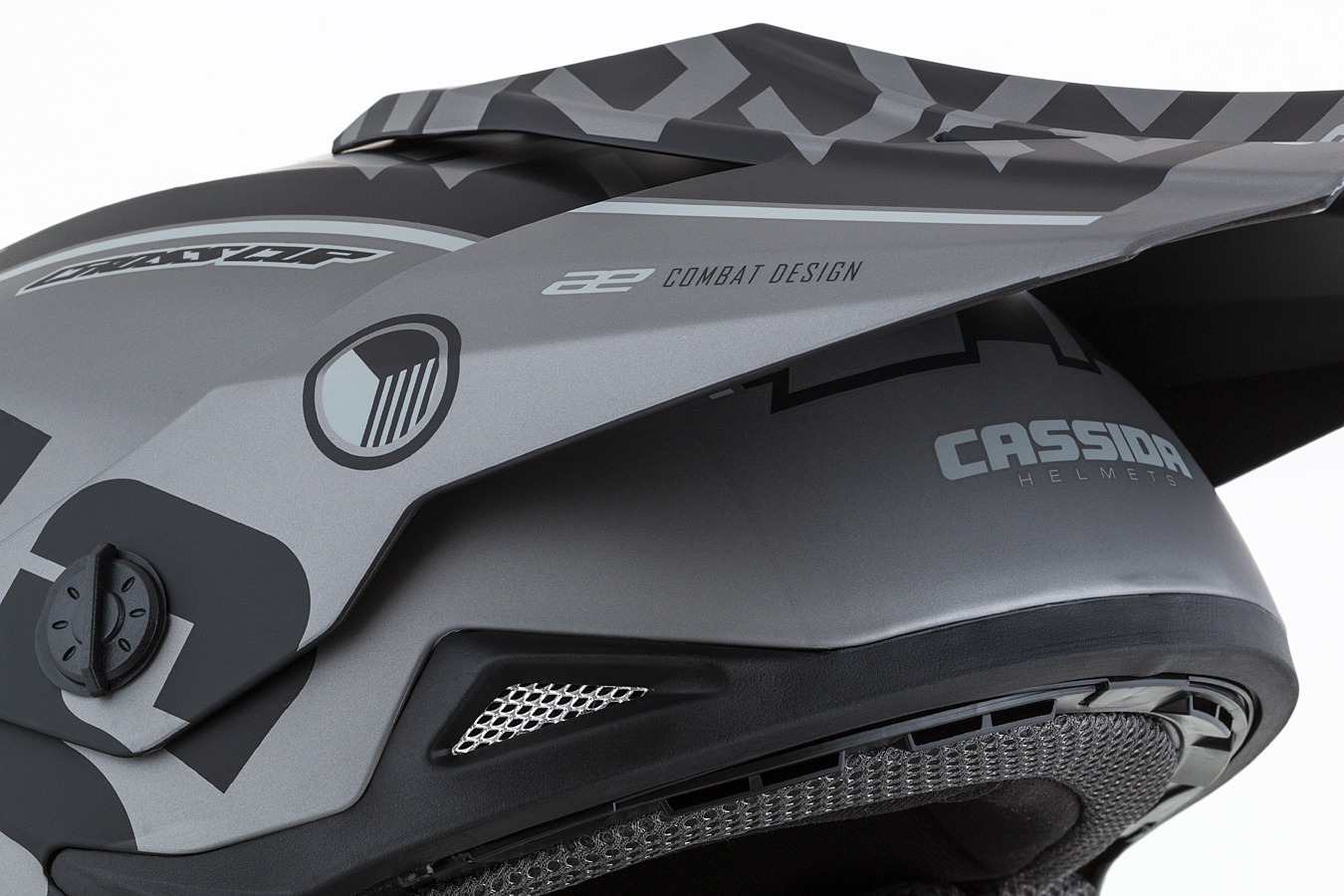 Dětská motokrosová helma na motorku CASSIDA CROSS CUP SONIC JUNIOR (šedá matná/černá)