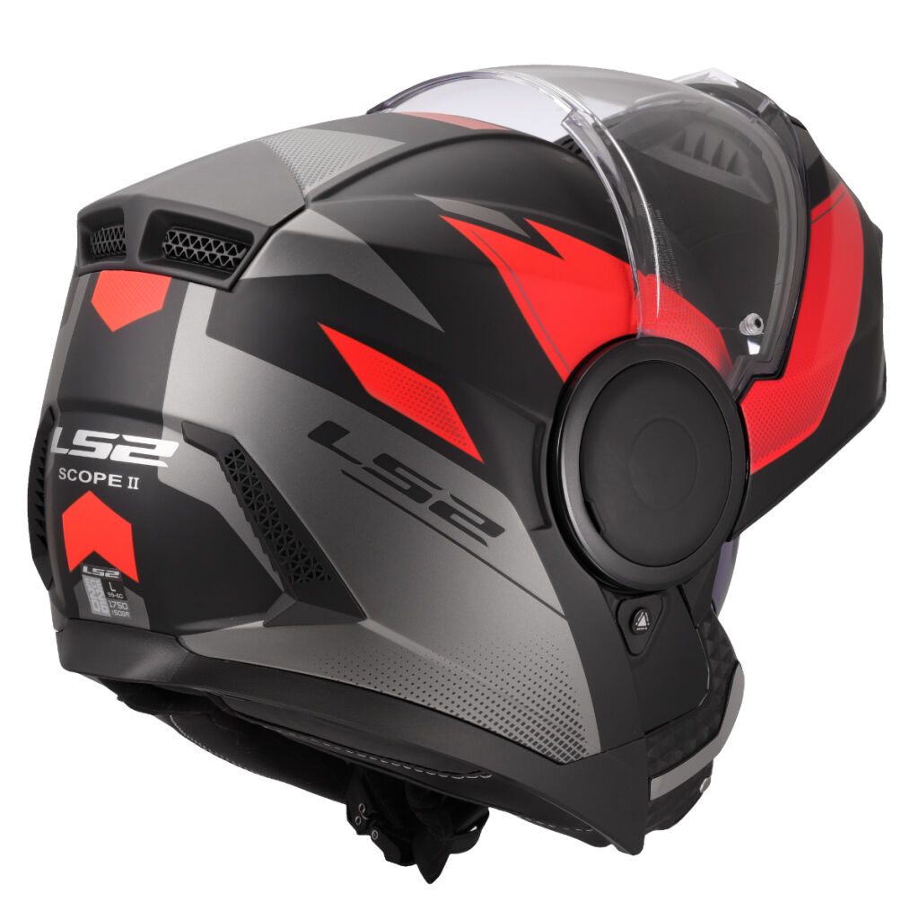LS2 FF902 SCOPE II DURIA Matt Black Red, výklopná helma na motorku + PINLOCK v ceně