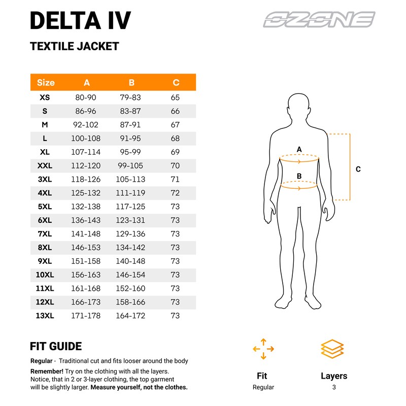 OZONE DELTA IV Black/Fluo Yellow, 3-vrstvá bunda na motorku