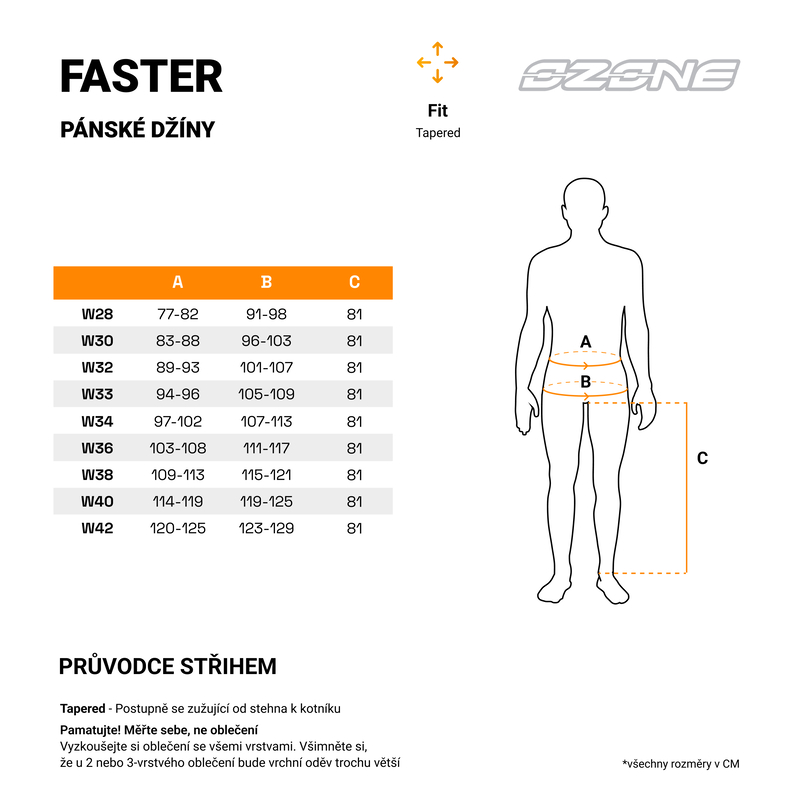 Ozone FASTER černé, kevlarové kalhoty na motorku (kapsáče), kevlar jeans