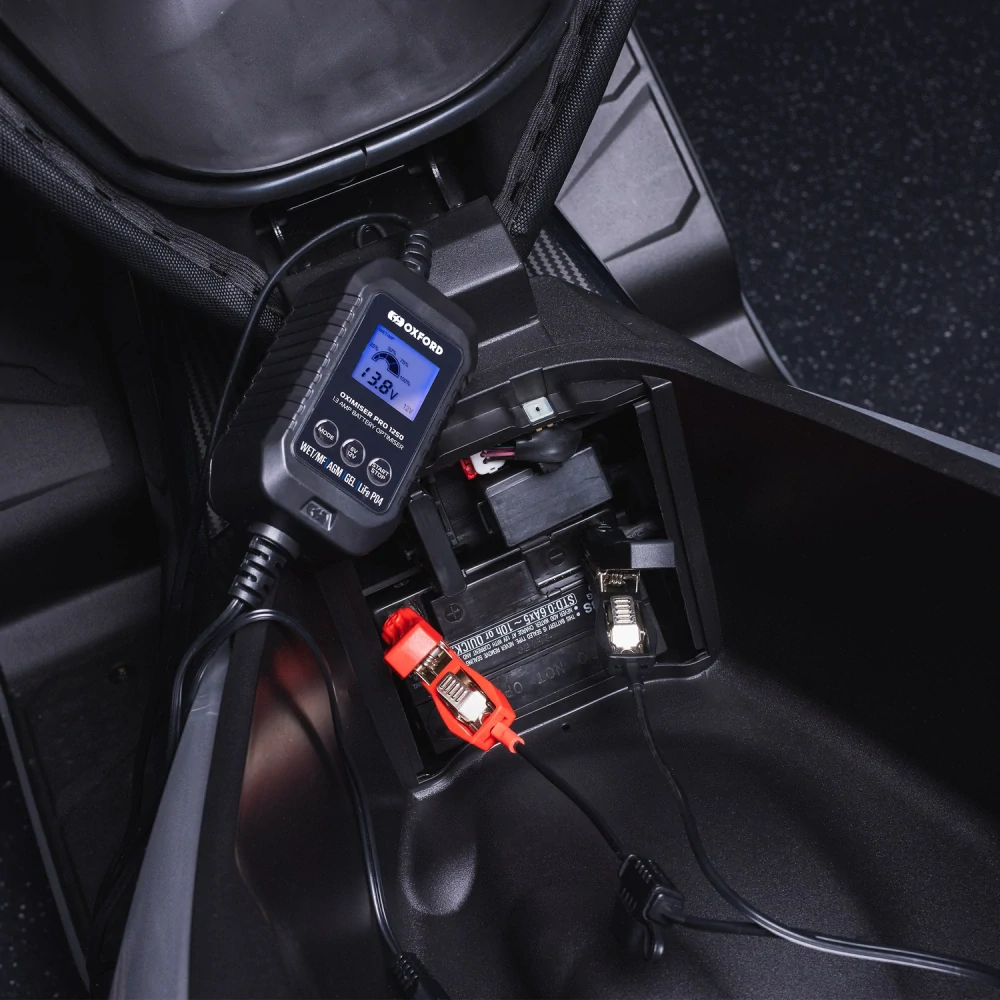Nabíječka moto baterií OXFORD Oximiser Pro 1250 (1,3A, 6/12V, 3,5-40Ah), olověné/AGM/GEL/Lithiové