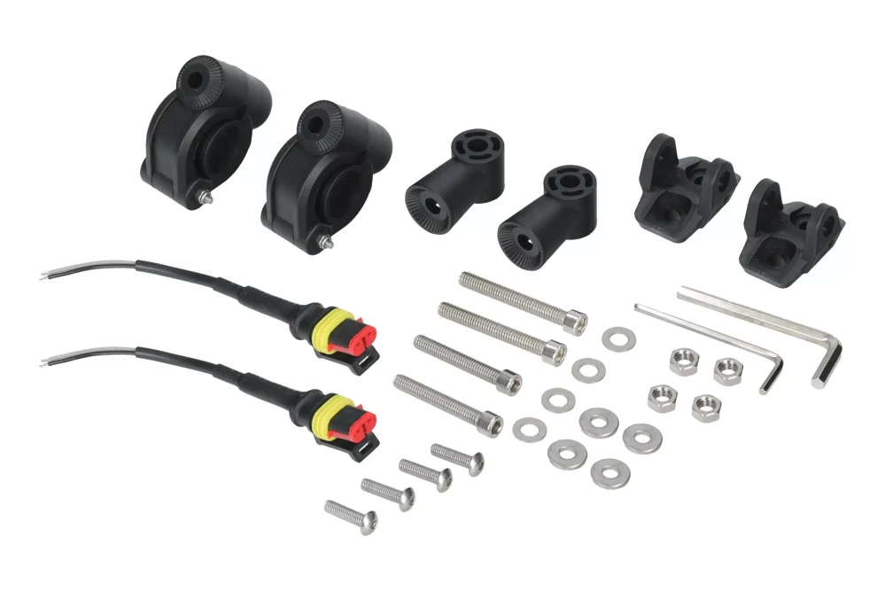 Přídavná LED světla na motorku HLP X2 s homologací, sada s kabeláží a vypínačem