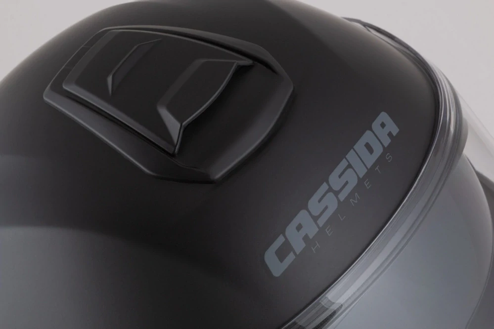 Cassida MODULO 2.1 COMPASS (černá matná/šedá), výklopná helma na motorku (sklolaminát)