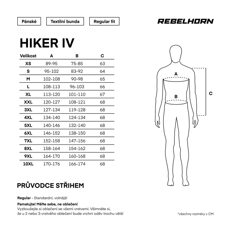 Bunda na motorku textilní REBELHORN HIKER IV BLACK