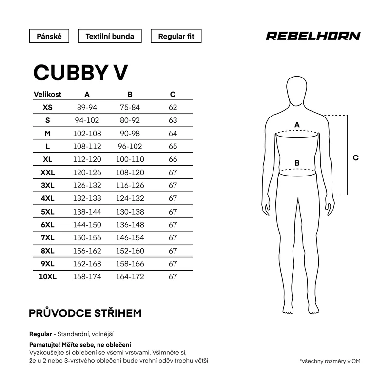 Bunda na motorku textilní REBELHORN CUBBY V BLACK