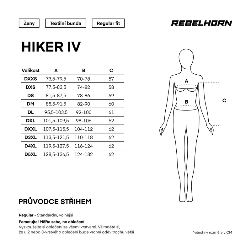 Dámská bunda na motorku Rebelhorn HIKER IV LADY BLACK/GREY/FLO YELLOW