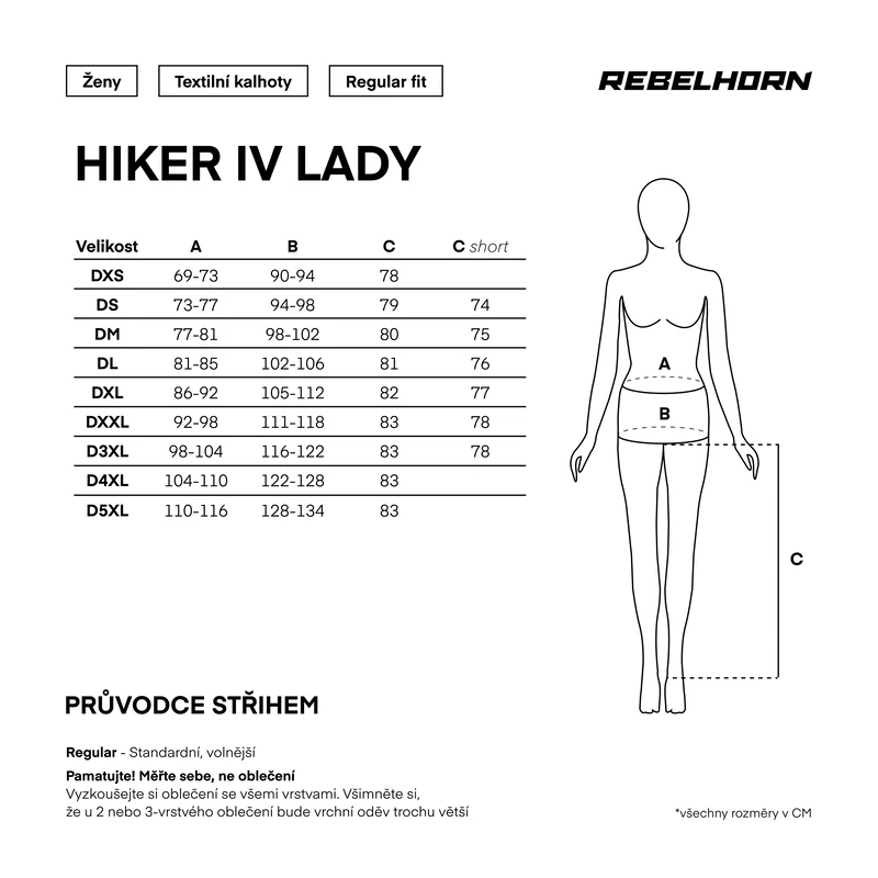 Dámské kalhoty na motorku REBELHORN HIKER IV LADY BLACK