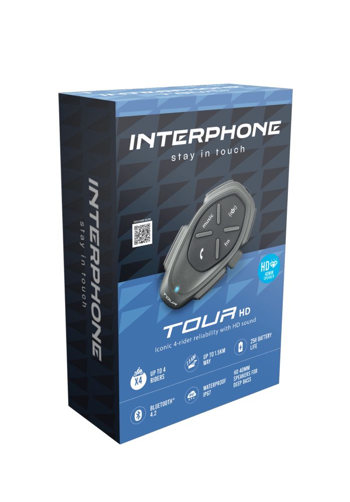 Interphone Tour HD Single Pack, Bluetooth interkom na moto
