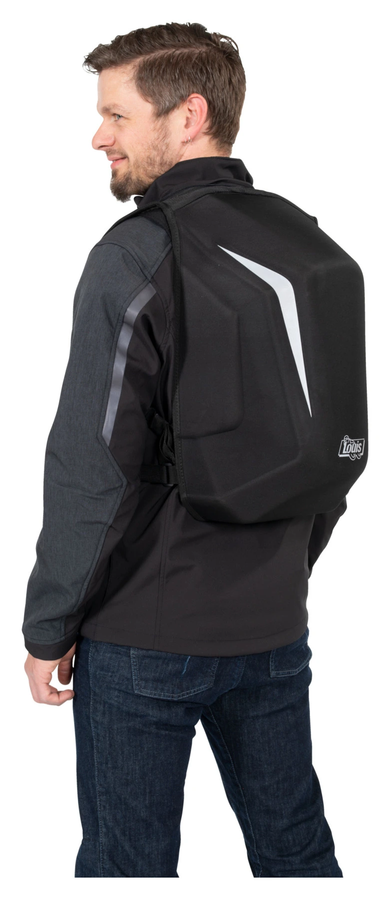 Batoh na motorku Louis "Sport" černý 18 litrů, polotvrdá skořepina
