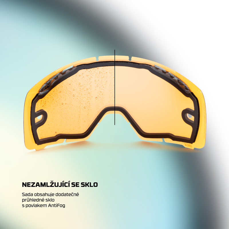 Motokrosové brýle IMX Racing ENDURANCE RACE, Black Gloss/White + iridium Gold (dvojité plexi)