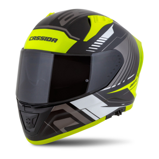 Cassida AERO DROME (černá/žlutá fluo/bílá/šedá), integrální helma na motorku