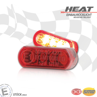 Světlo moto zadní pro zástavbu "HEAT" červené, 8,5x21.5 mm