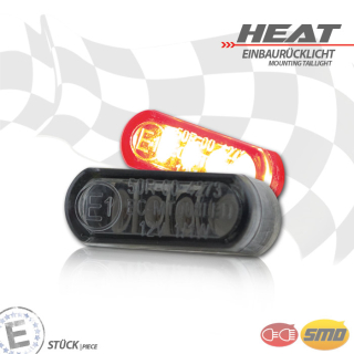 Světlo moto zadní pro zástavbu "HEAT" tónované, 8,5x21.5 mm