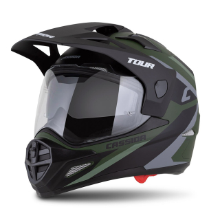 Enduro helma na motorku Cassida Tour 2.0 X-tra (zelená matná/šedá/černá)
