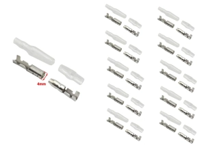 Sada Faston "japonských" kulatých konektorů 3,5mm s izolací - samec a samice - 10+10 ks