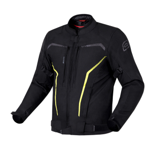 OZONE DELTA IV Black/Fluo Yellow, 3-vrstvá bunda na motorku