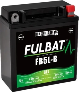 YB5L-B (12N5-3B, FB5L-B) 12V 5Ah FULBAT motocyklový akumulátor Gelový