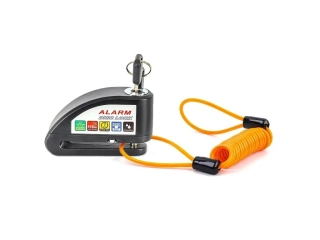 Kotoučový zámek na motorku s alarmem 110db TXR, černý