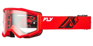 Dětské MX brýle FLY Focus Youth (červené/černé - číré plexi) , dětské motokrosové brýle