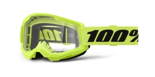 MX brýle 100% STRATA 2 NEW neon žluté, čiré plexi