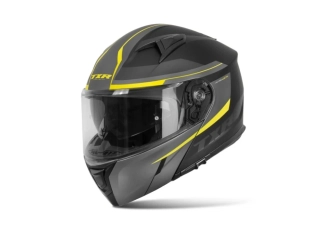 Výklopná přilba na motorku TXR Rival černo-šedo-fluo žlutá matná