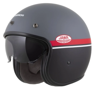 Přilba CASSIDA Oxygen 2.0 Jawa OHC (šedá matná/červená/černá/bílá), klasická helma na motorku